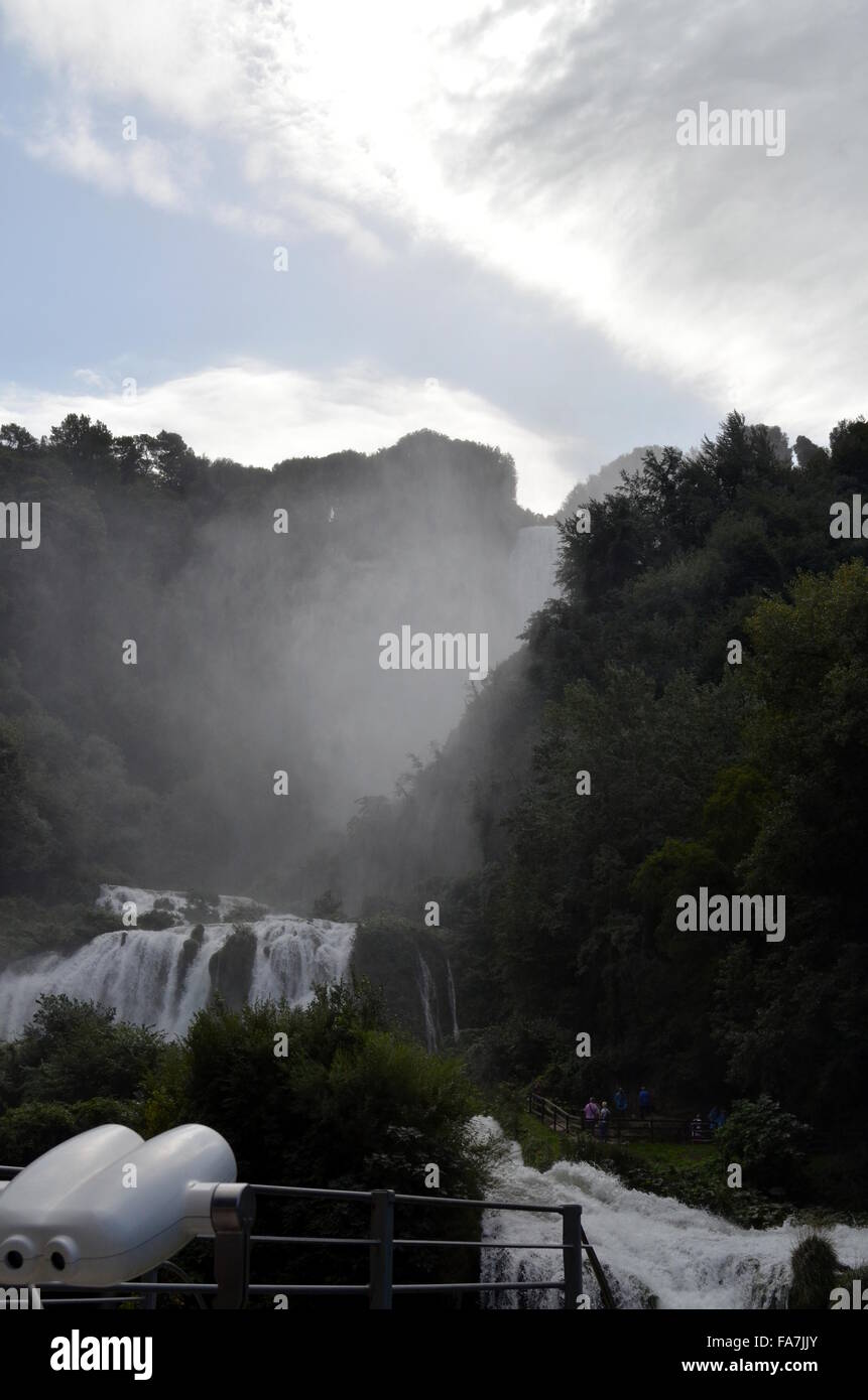 the power of the waterfall in the middle of nature Stock Photo - Alamy