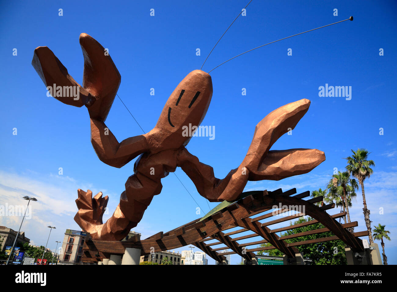Sculpture Gambrinus (1992) by Javier Mariscal, Port Vell, Passeig de Colom, Barcelona, Spain, Europe Stock Photo