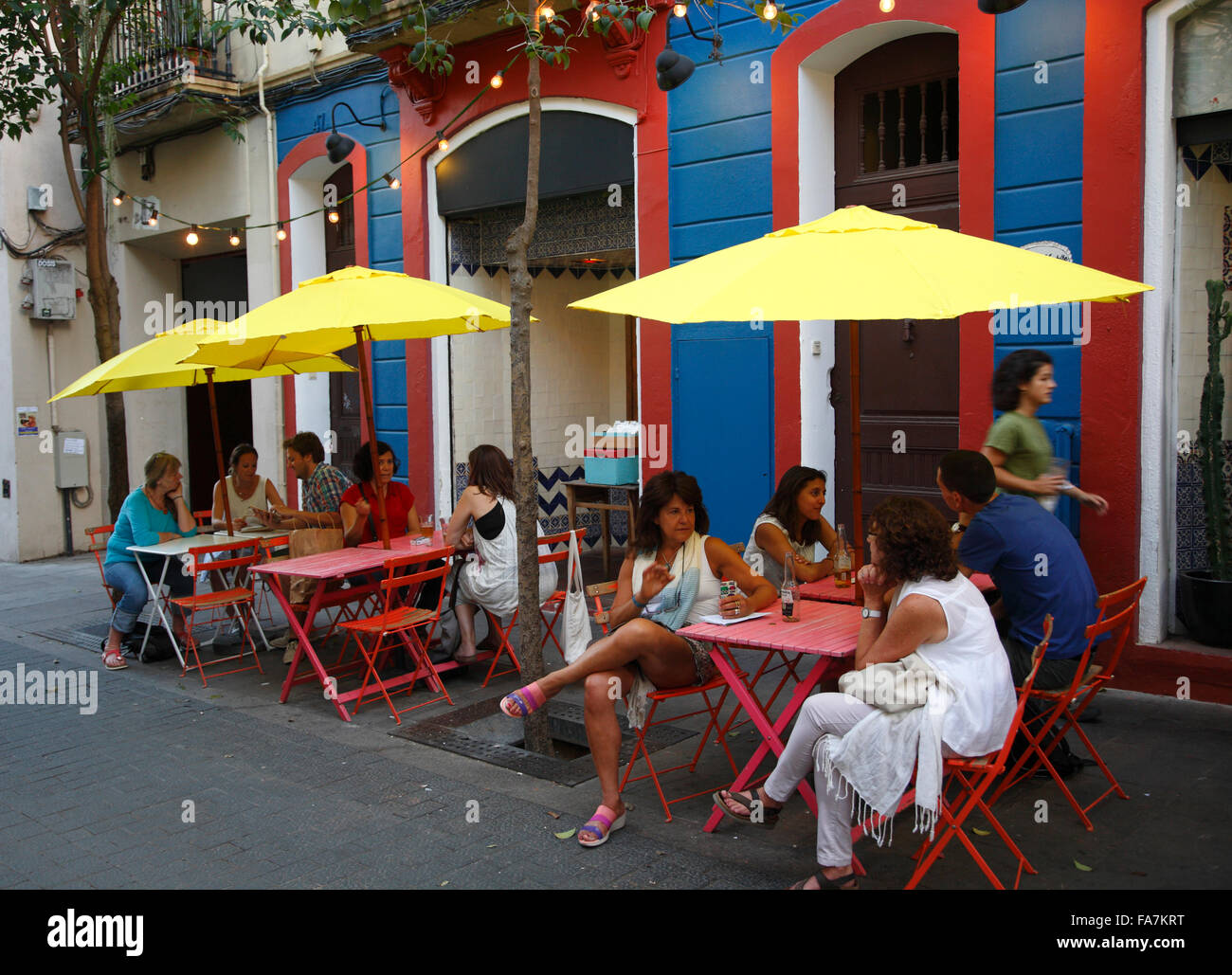 Mexican bar, Gracia, Barcelona, Spain, Europe Stock Photo