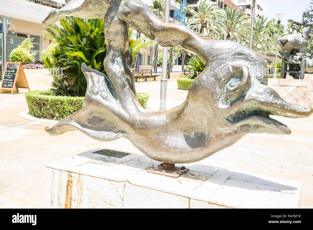 bronze sculptures by Dalí in Marbella Andalucia Spain Stock Photo