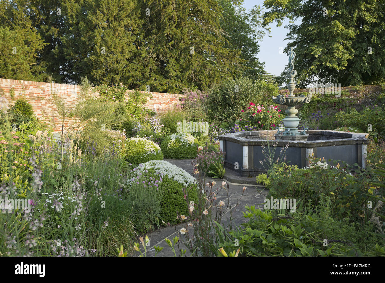 The ornamental fountain at Woolbeding Gardens, West Sussex. Woolbeding
