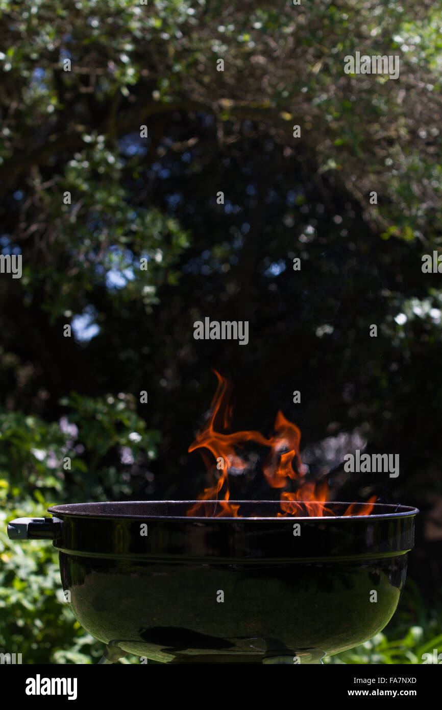 Fire in kettle Stock Photo Alamy