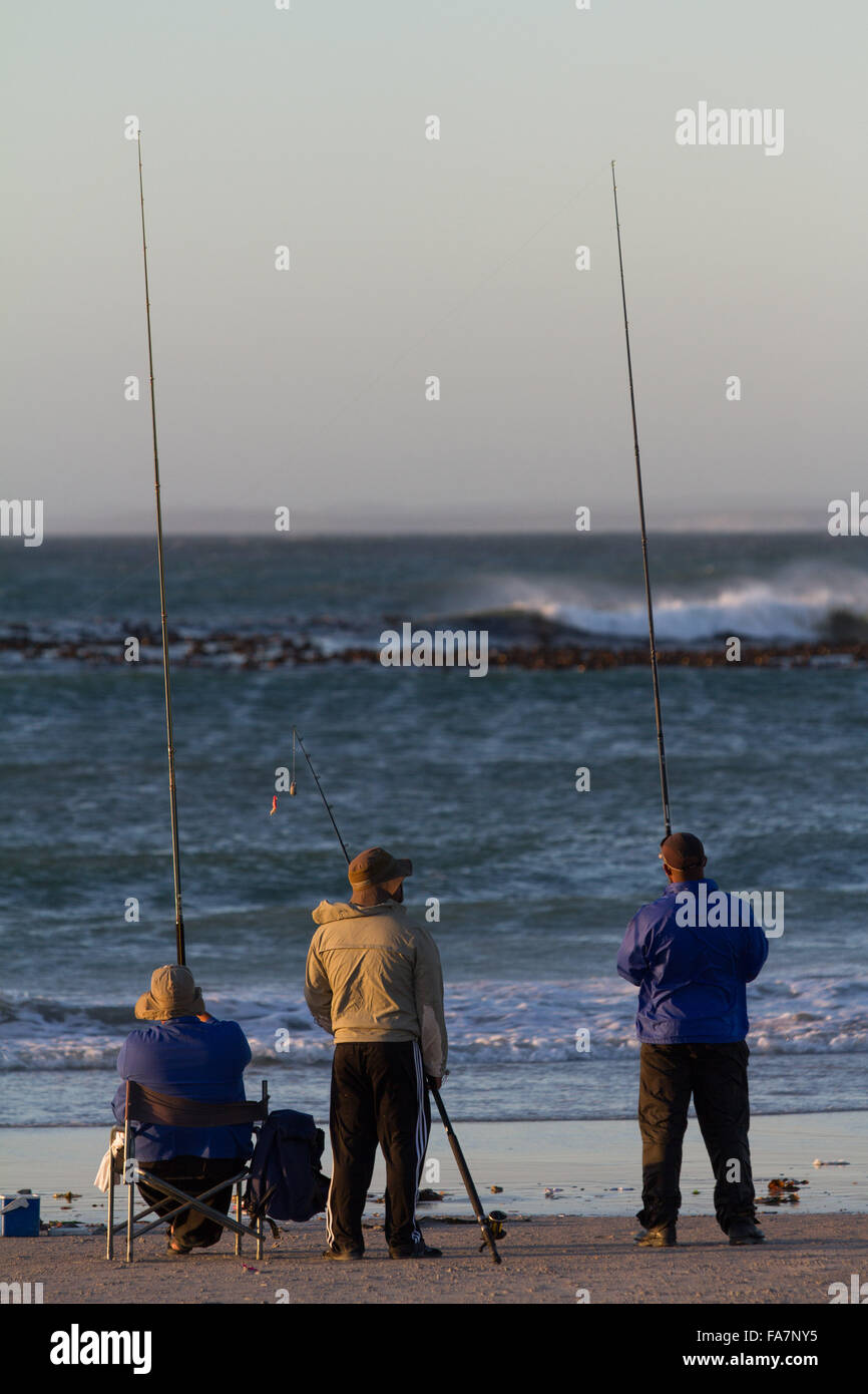 Fishermen, Melkbosstrand, Cape Town, South Africa Stock Photo
