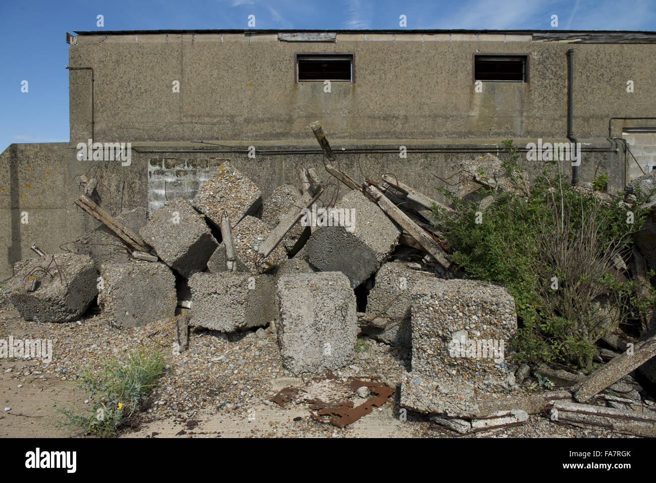 Abandoned building at Orford Ness National Nature Reserve, Suffolk ...