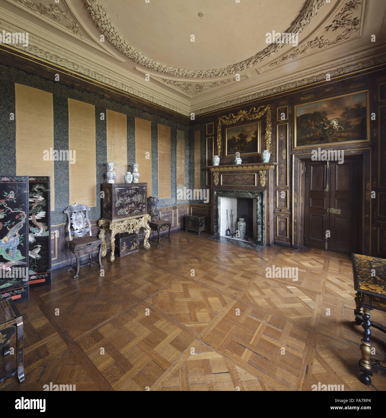 The Queen's Antechamber at Ham House, Surrey, facing the north-east corner. Stock Photo