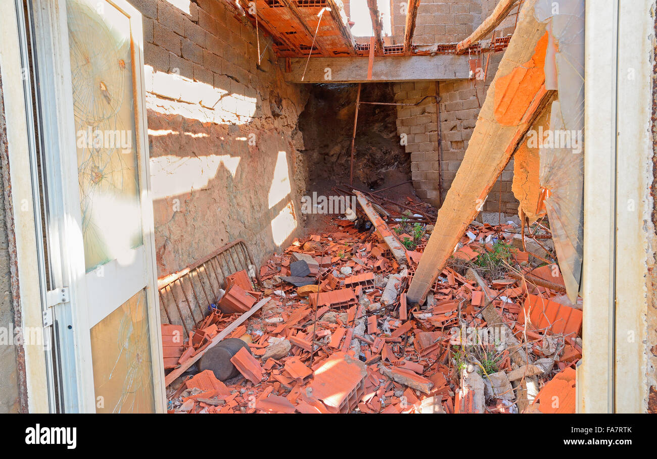 interior view of an abandoned building Stock Photo