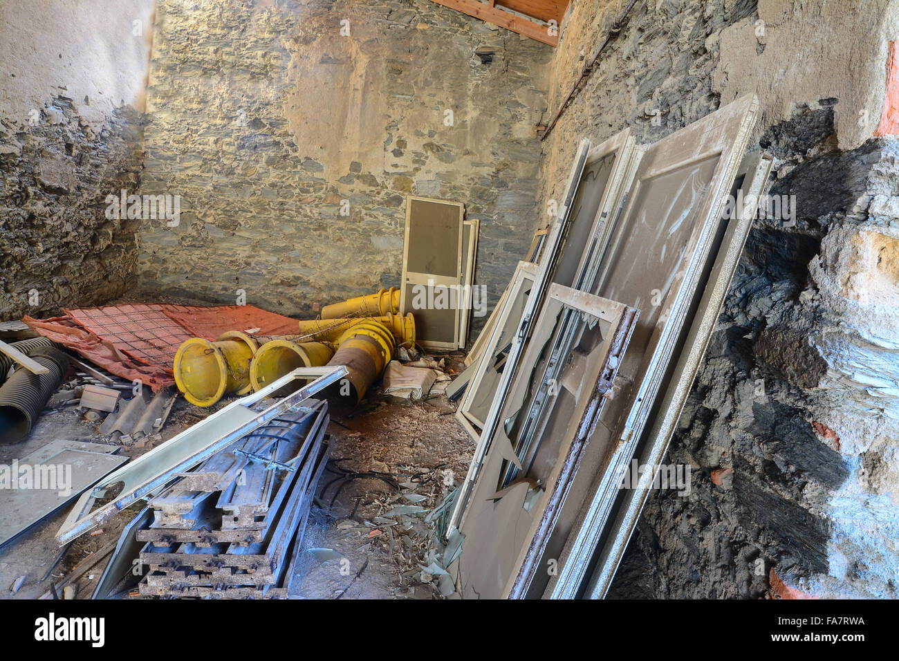 interior view of an abandoned building Stock Photo