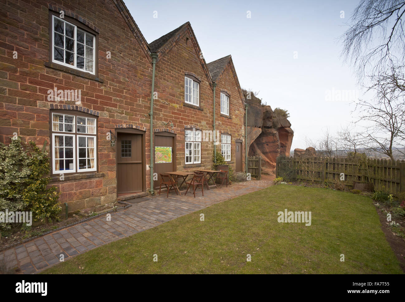 Kinver Edge and the Rock Houses, Staffordshire. This terrace of