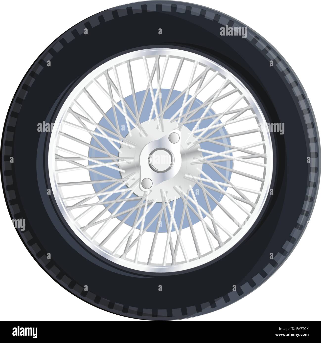 Nice old retro wheel with spokes for old car bugatti - Vector illustration - Component  isolated illustration master vector Stock Vector