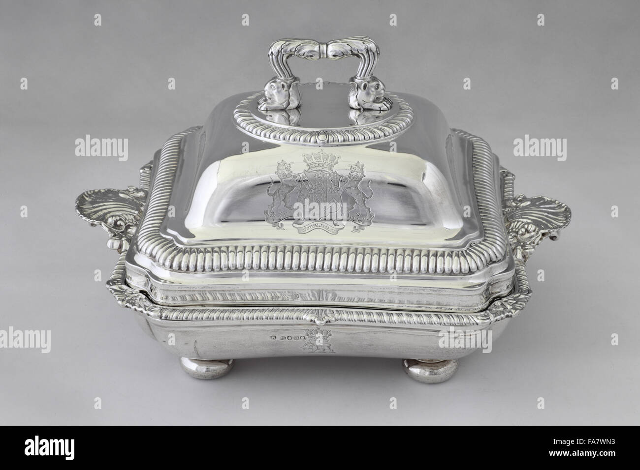 Entree dish by Paul Store, 1809, part of the silver collection at Ickworth, Suffolk. National Trust inventory number: 852103 Stock Photo