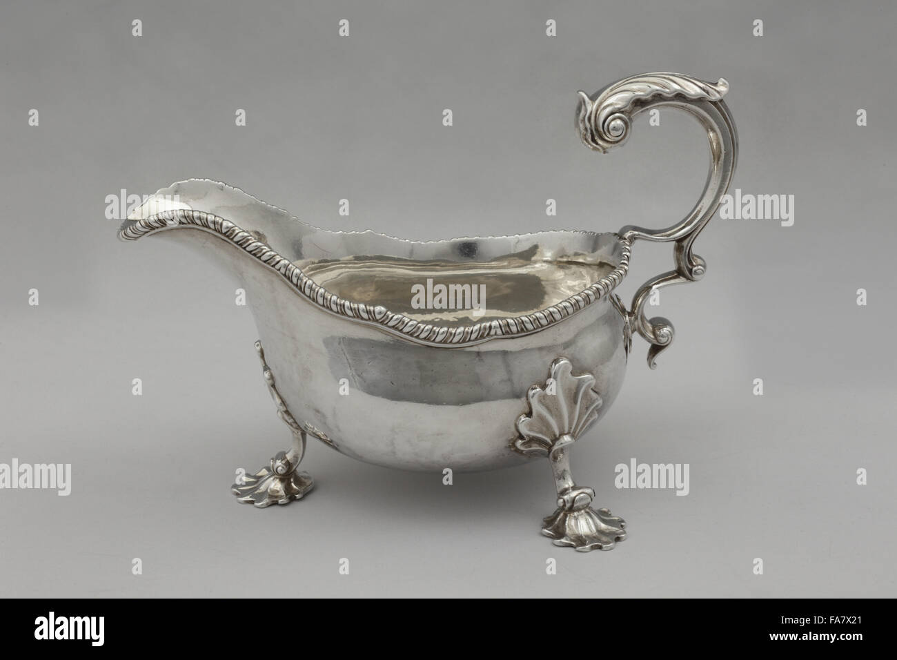 Sauce boat, part of the silver collection at Ickworth, Suffolk. National Trust inventory number: 852122 Stock Photo