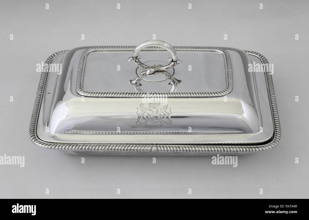 Entree dish, 1802, by Richard Cooke, part of the silver collection at Ickworth, Suffolk. National Trust inventory number: 852190 Stock Photo