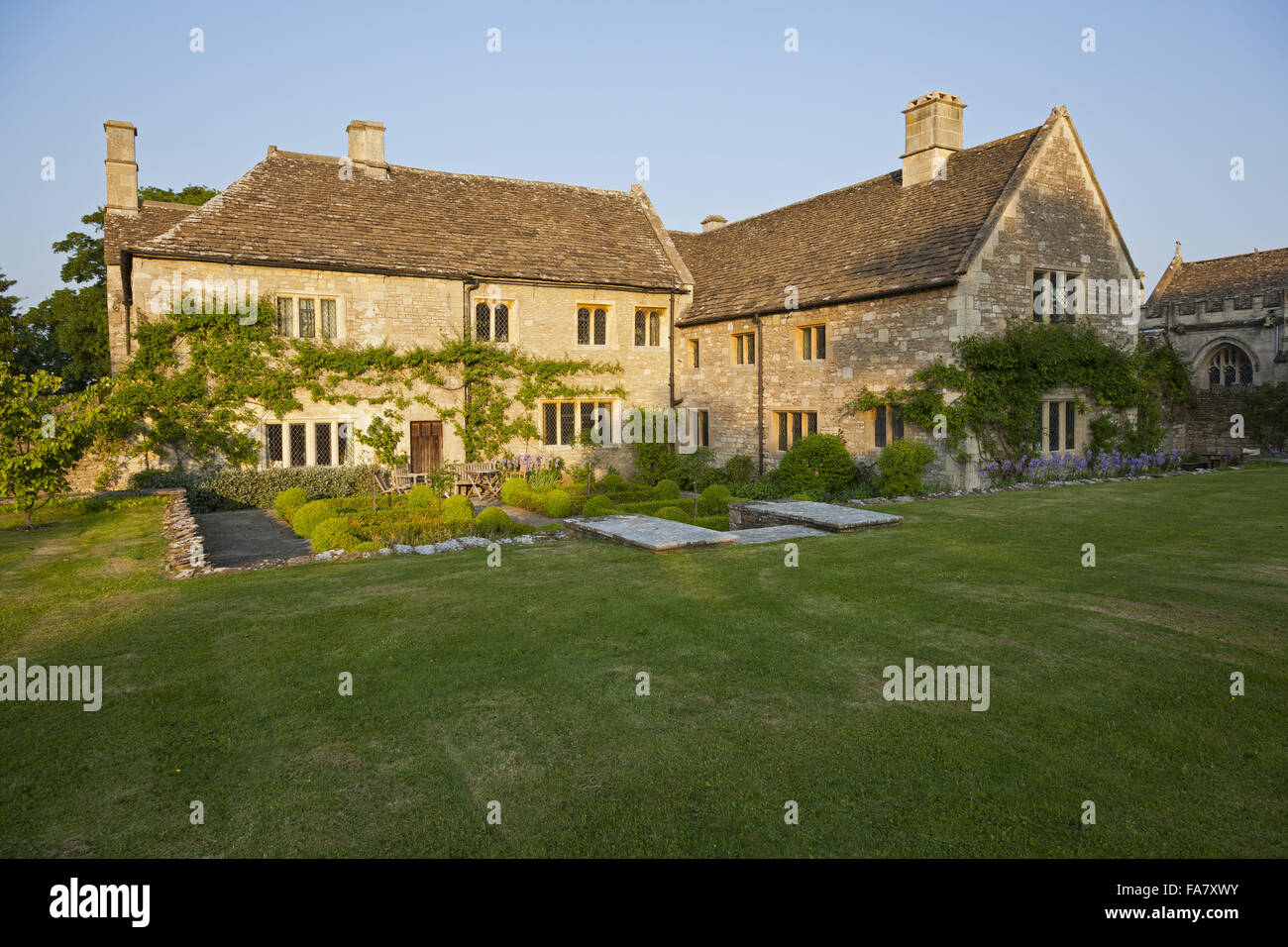 A view of the house from the rear private garden, Westwood Manor, Wiltshire Stock Photo Alamy