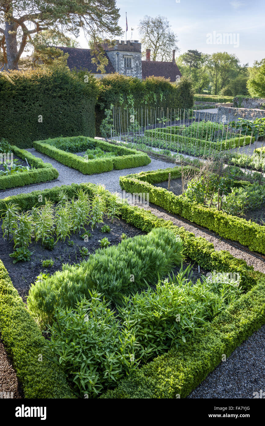 The vegetable garden at Ightham Mote, Kent. Stock Photo