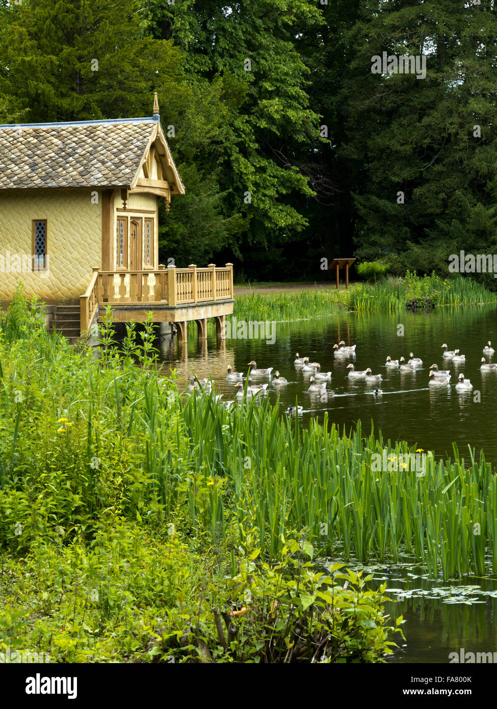 The Boat House and Lake at Belton House, Lincolnshire Stock Photo Alamy