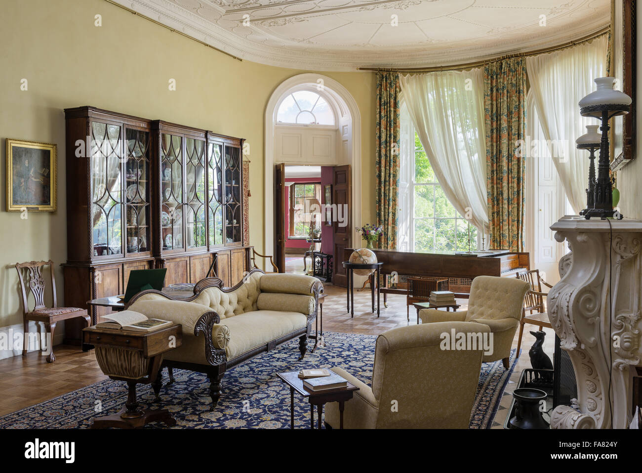 The Music Room at Killerton, Devon. Stock Photo