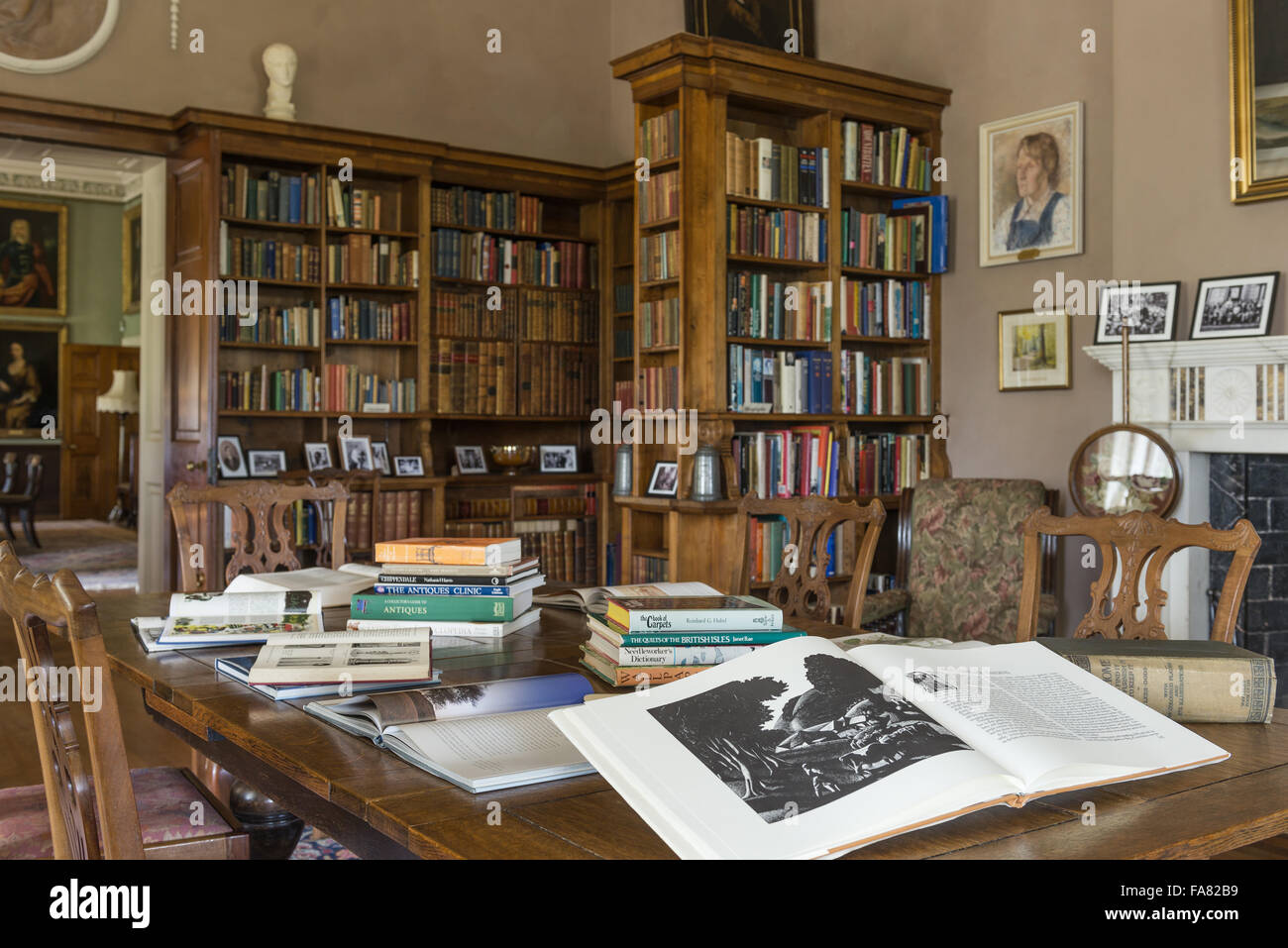 Books that can be consulted by visitors are laid out on a table in the ...