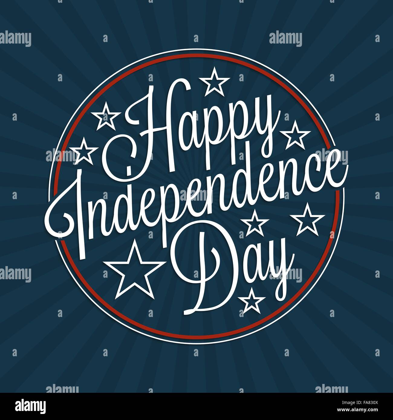 Happy independence day hand lettering for your design Stock Vector