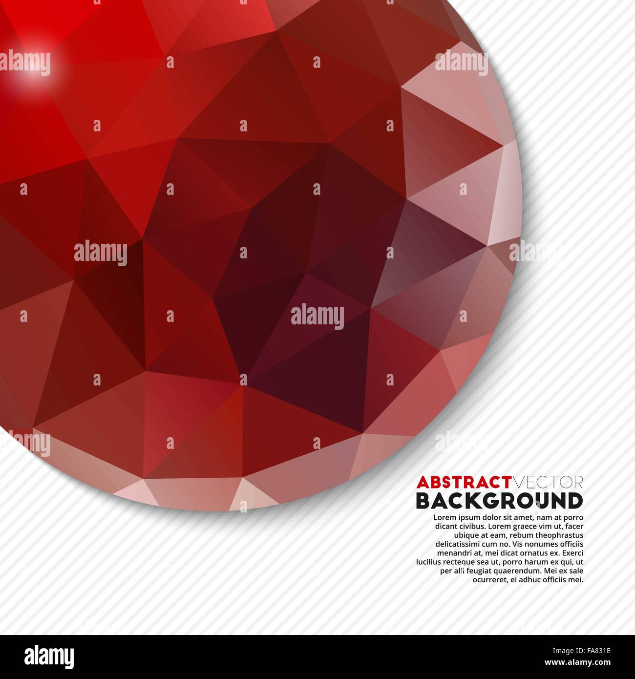 Abstract red polygonal background for your design Stock Vector