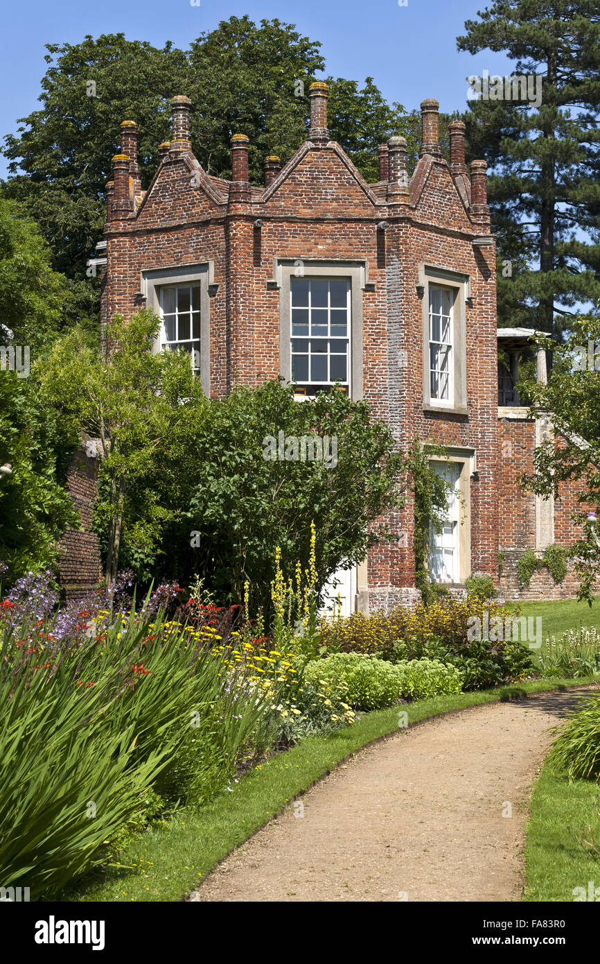 The Pavilion in the garden at Melford Hall, Suffolk. The octagonal