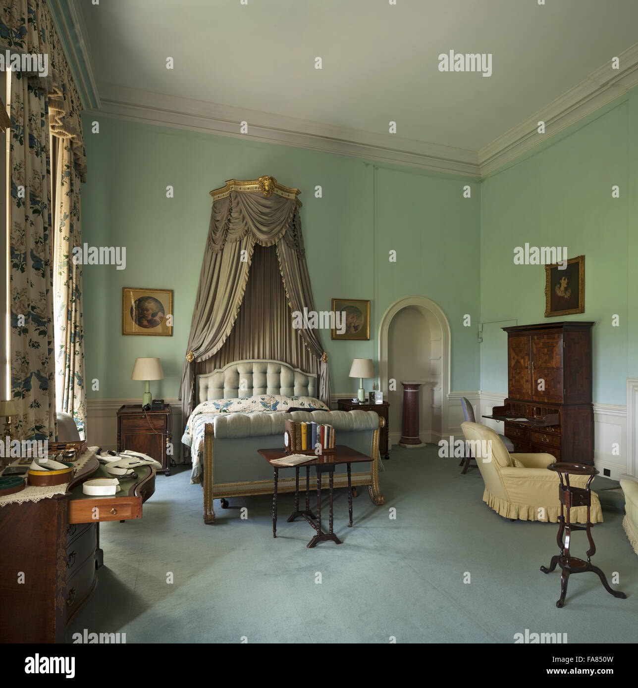 The Windsor Bedroom at Belton House, Lincolnshire. The room was named