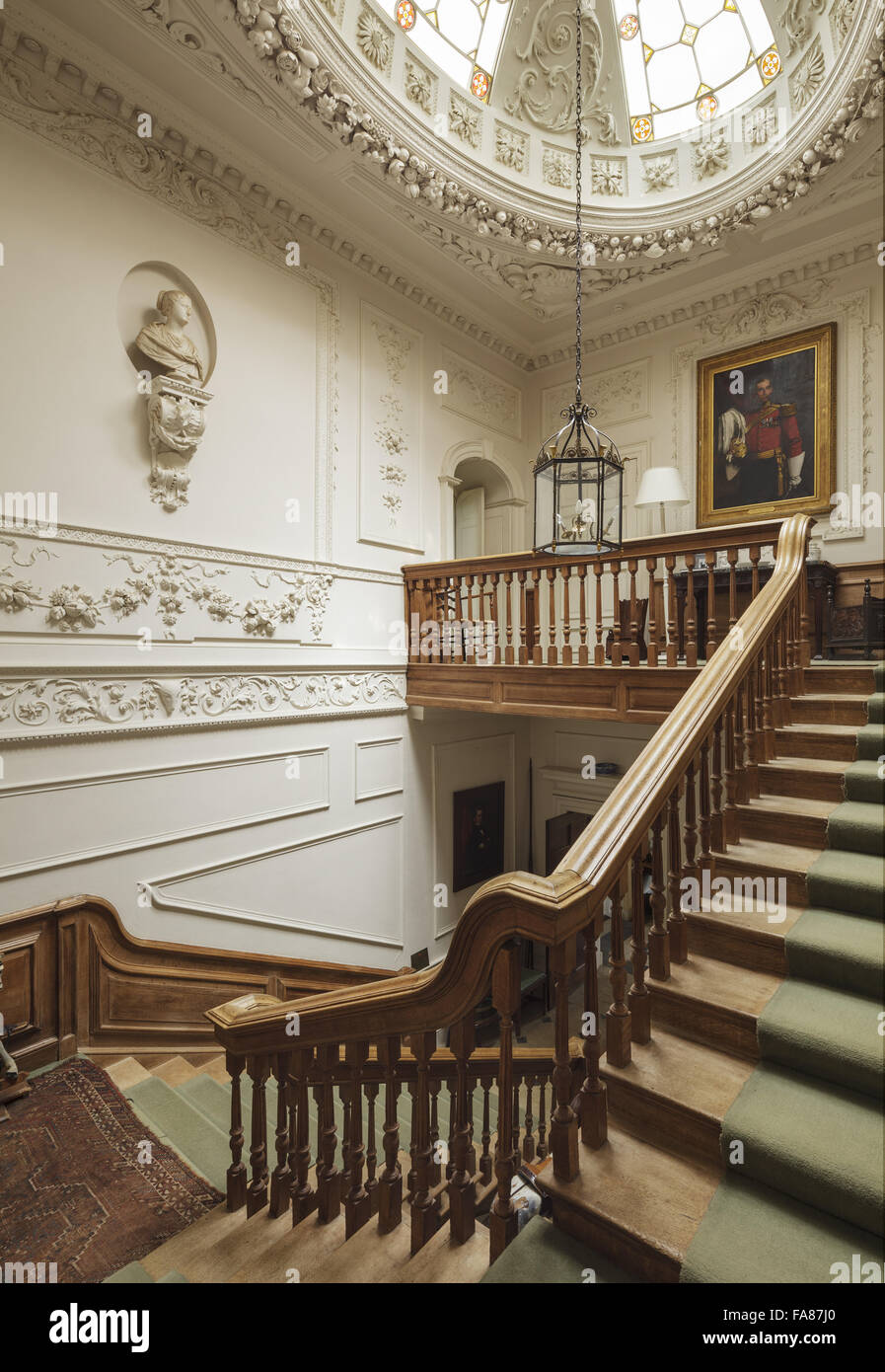 An interior view of Farnborough Hall, Warwickshire. Farnborough Hall is