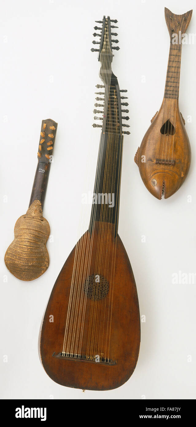 German Baroque Lute made in 18th century Stock Photo