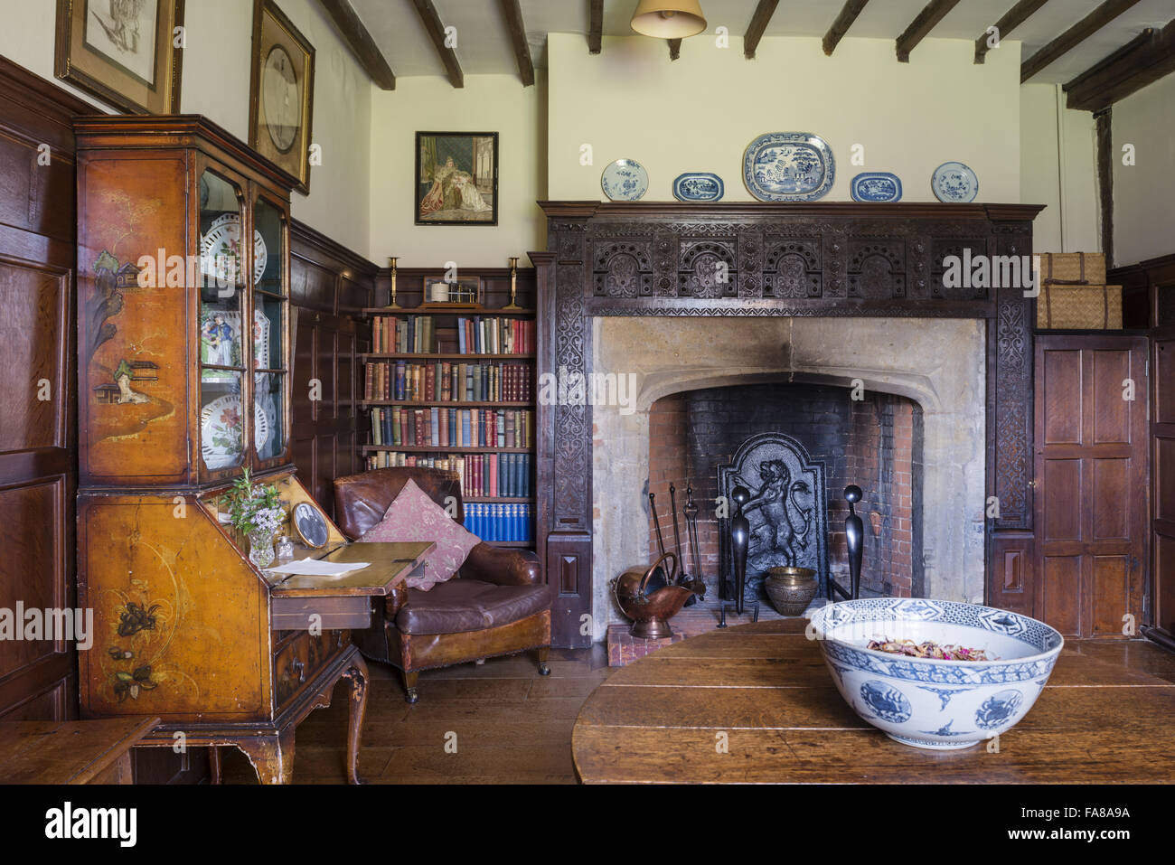 Elsie Kipling's Sitting Room at Bateman's, East Sussex. Bateman's was the home of the writer Rudyard Kipling from 1902 to 1936. Stock Photo