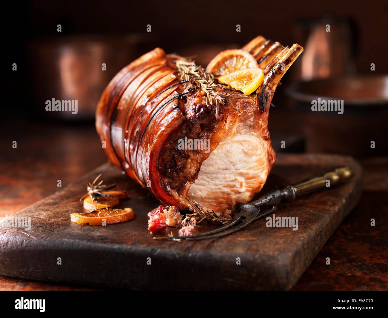 London Pork Rib Rack British Outdoor Bred Pork Rib Rack with Pork and Winter Fruit Stuffing ...