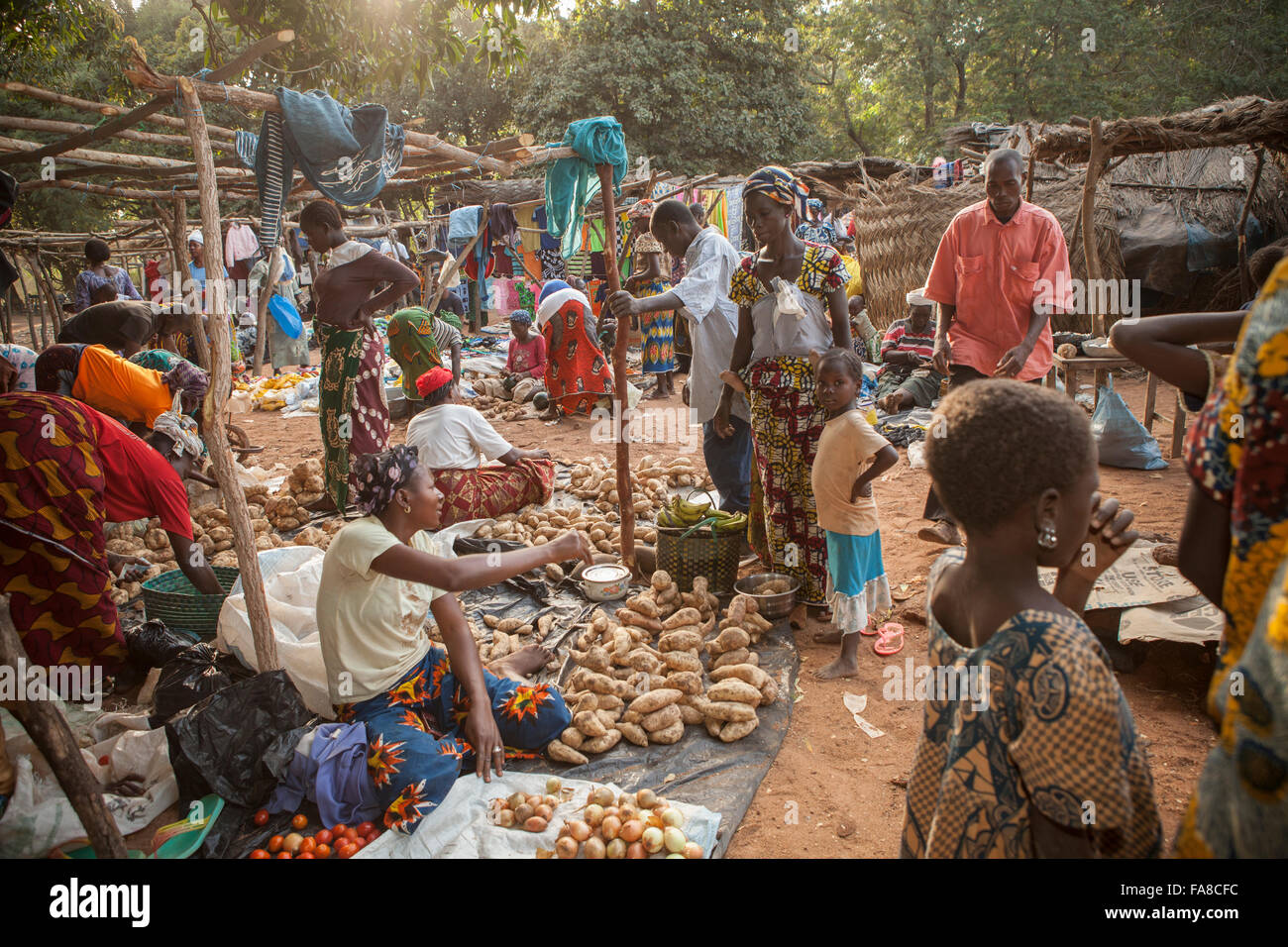 Weekly traditional market in Banfora Department, Burkina Faso. Stock Photo