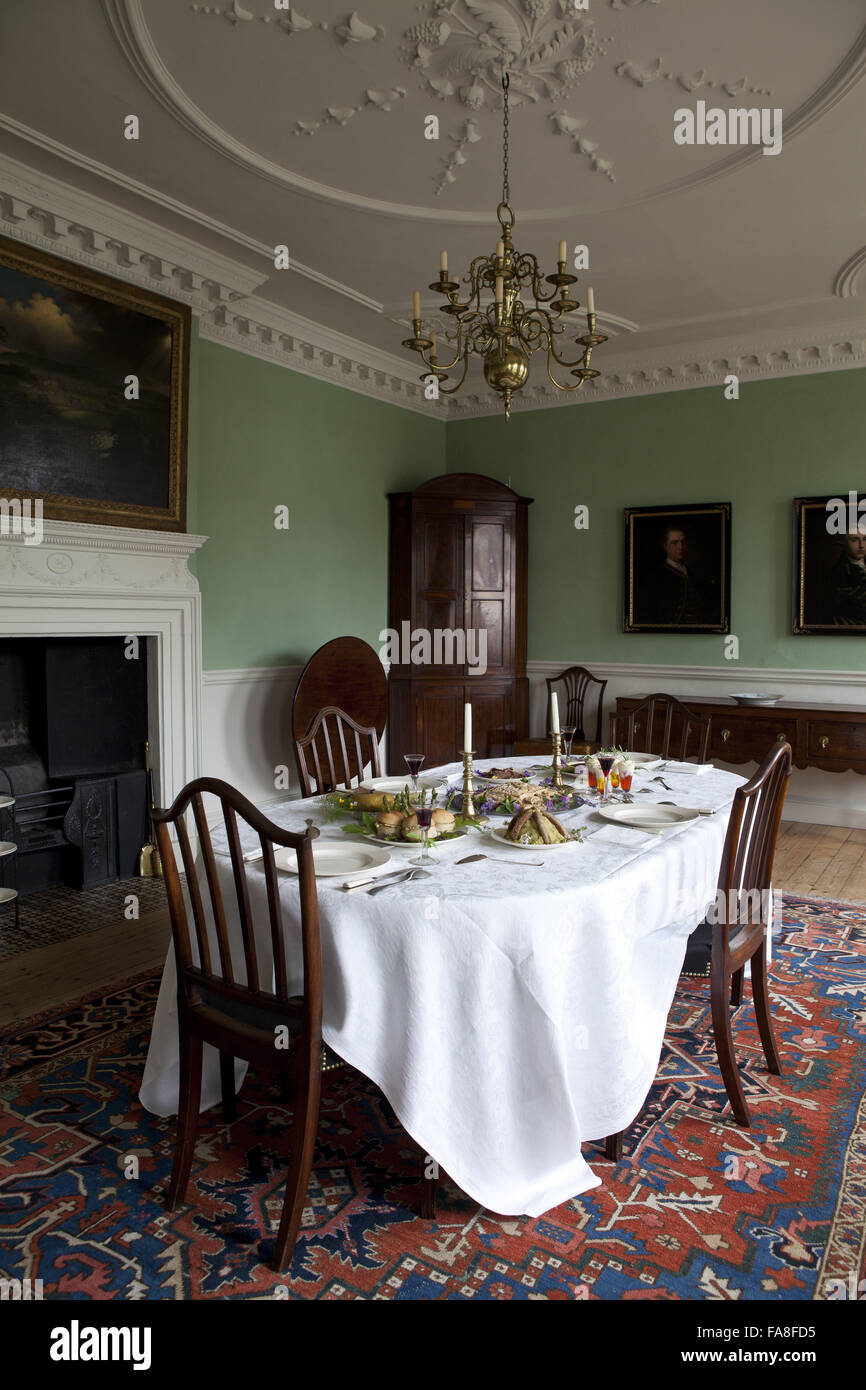 The Dining Room at Wordsworth House, Cockermouth, Cumbria. Stock Photo