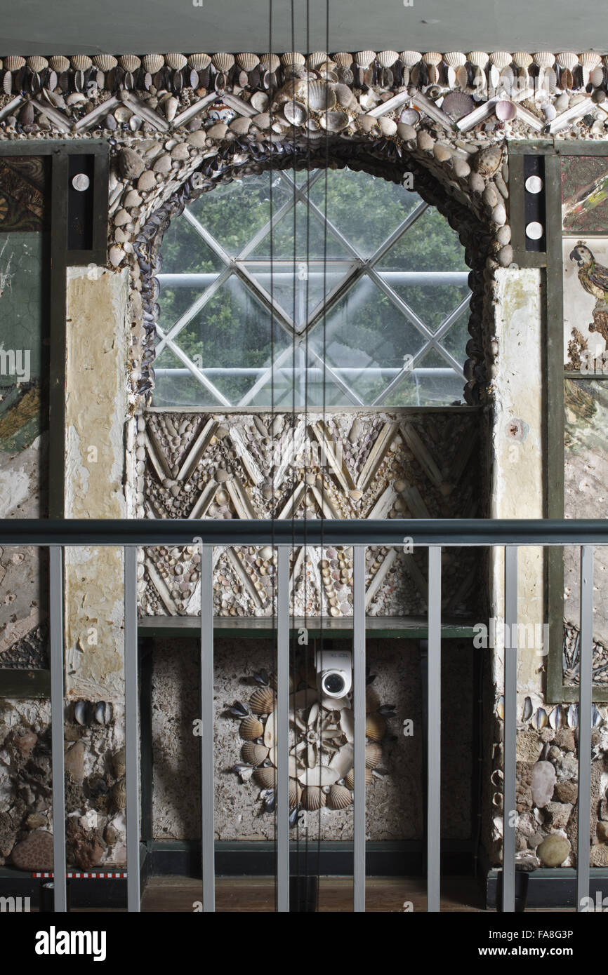 Detail of part of the decoration in bay one of the Shell Gallery at A ...