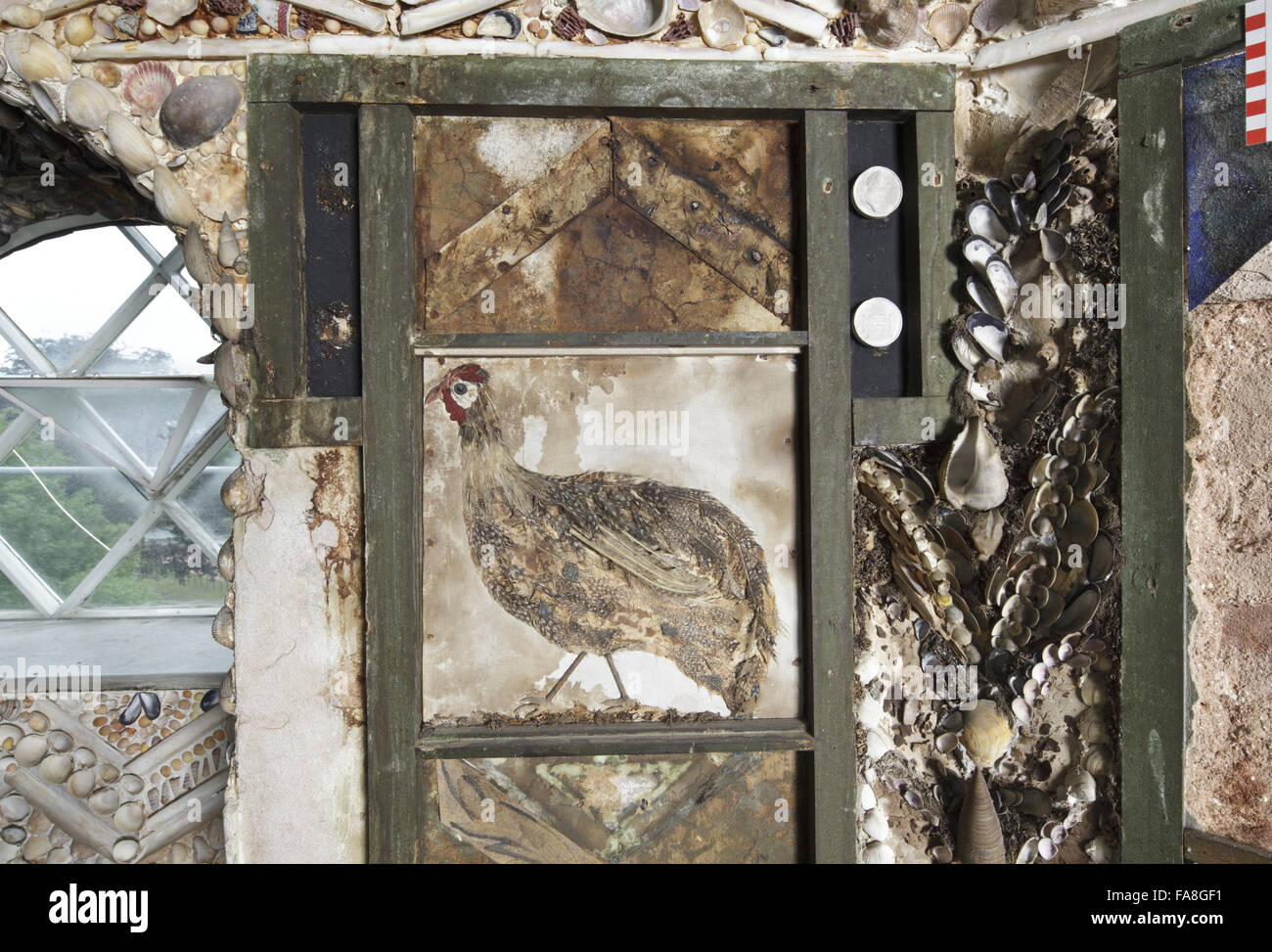 Detail of part of the decoration in bay seven of the Shell Gallery at A ...