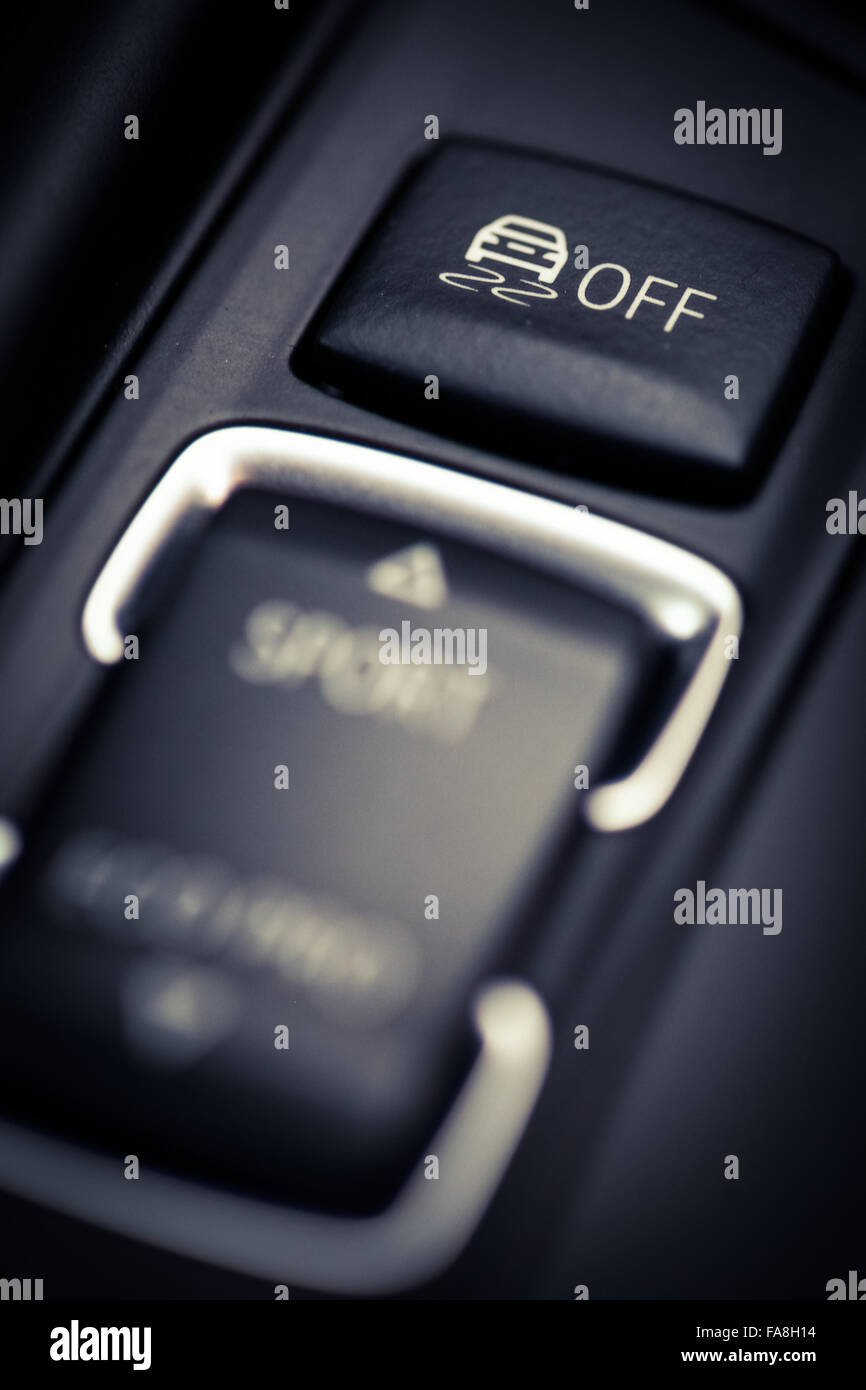 Close up shot of the ESP button in a car Stock Photo Alamy