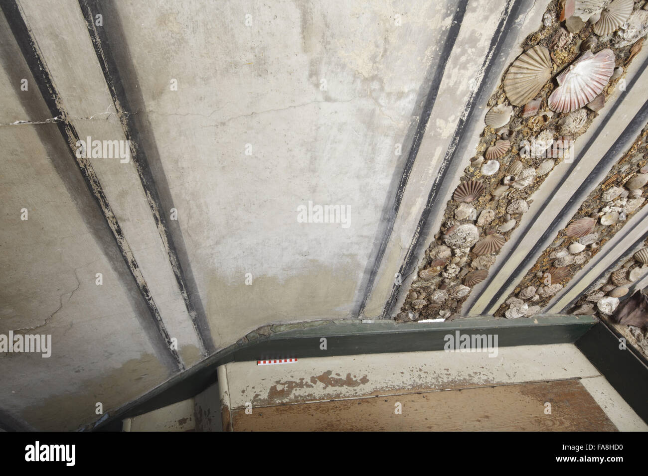 Detail of part of the decoration on the lower stairs of the Shell ...