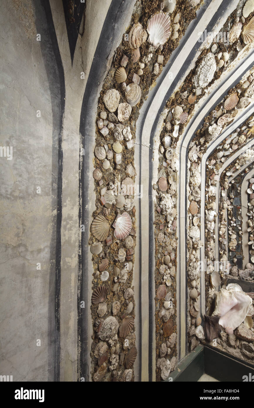 Detail of part of the decoration on the lower stairs of the Shell ...