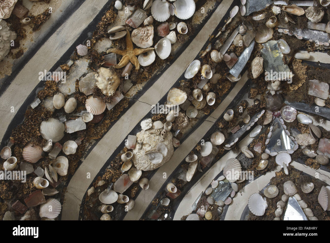 Detail of part of the decoration on the lower stairs of the Shell ...