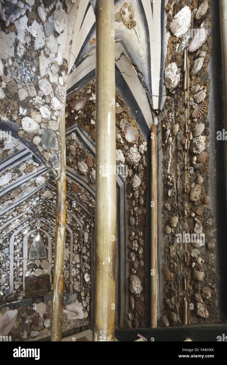 Detail of part of the decoration on the upper stairs of the Shell ...