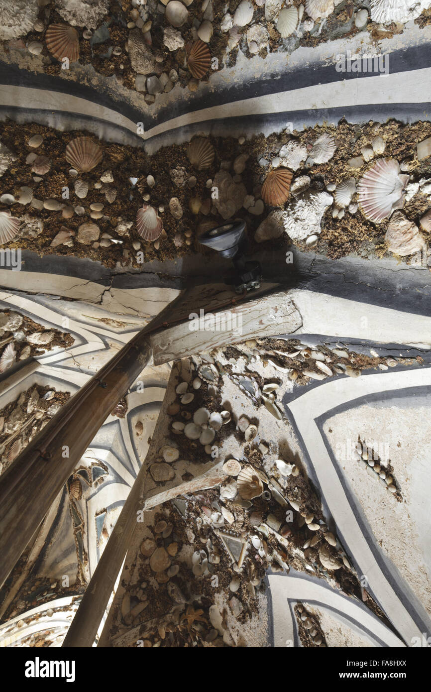 Detail of part of the decoration on the upper stairs of the Shell ...