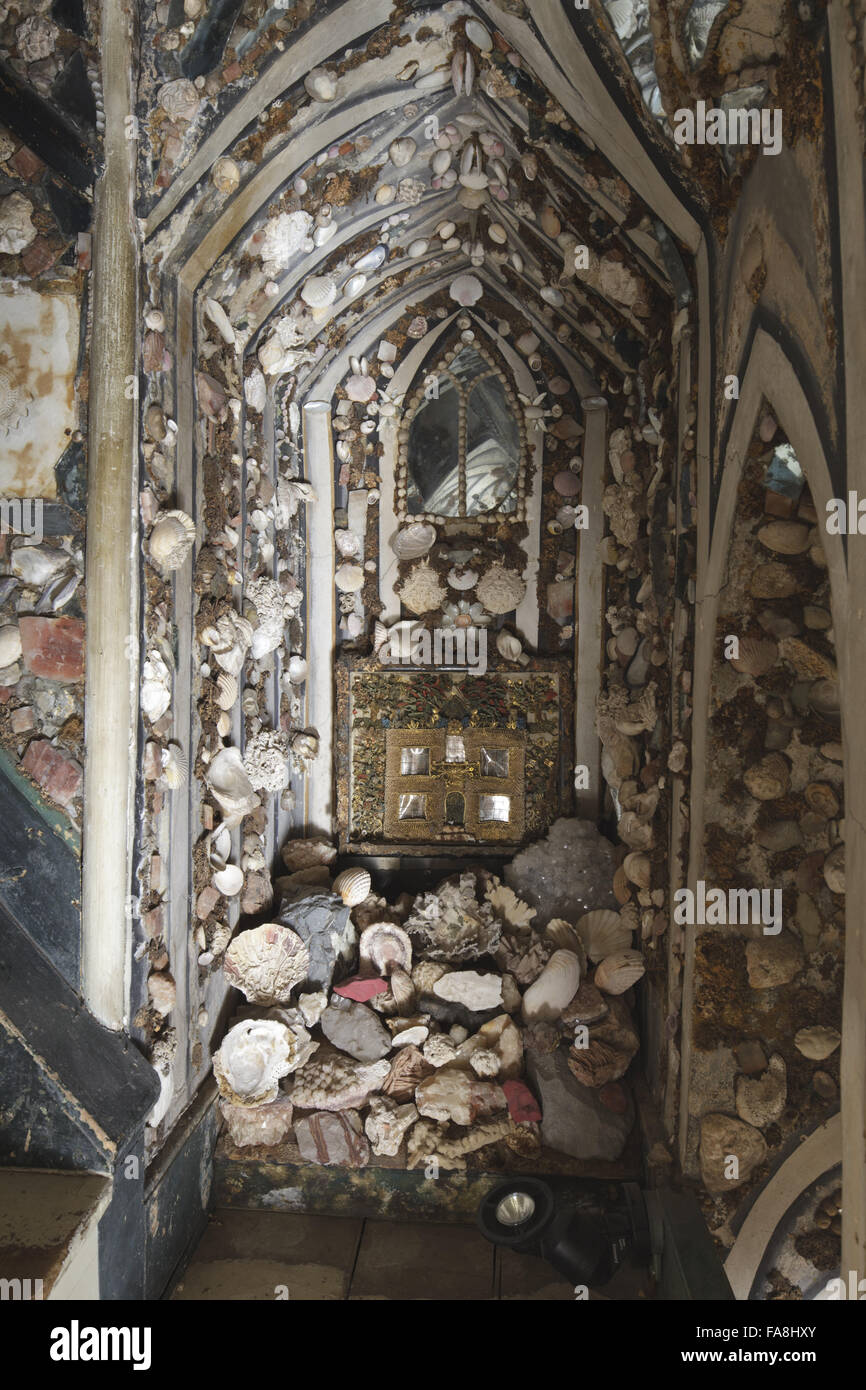 Detail of part of the decoration on the upper stairs of the Shell ...