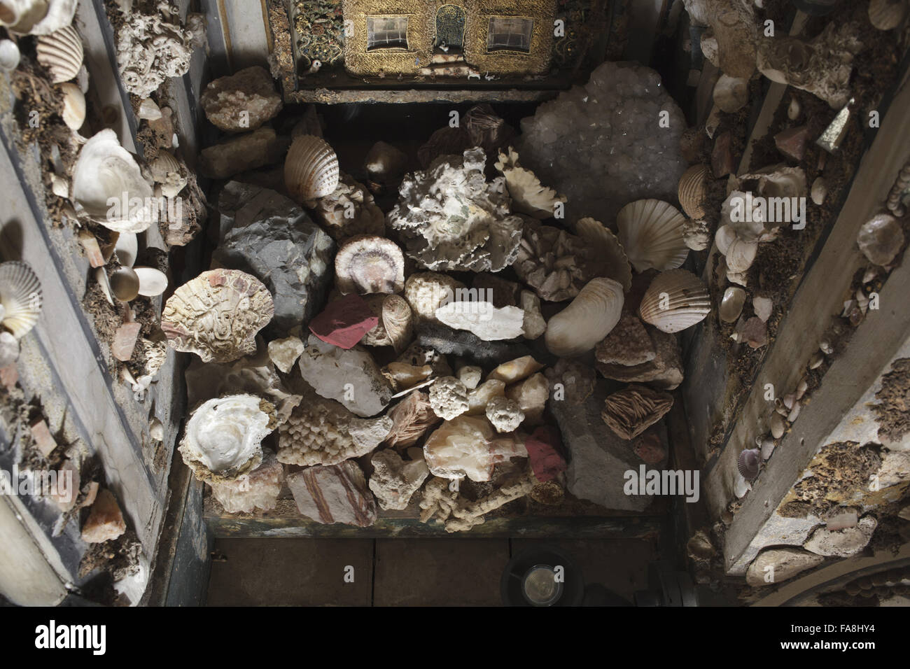 Detail of part of the decoration on the upper stairs of the Shell ...