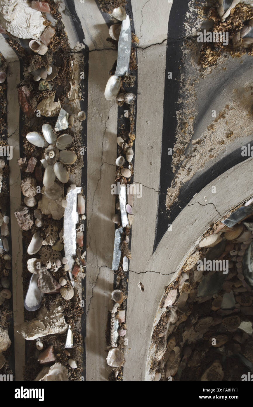 Detail of part of the decoration on the upper stairs of the Shell ...