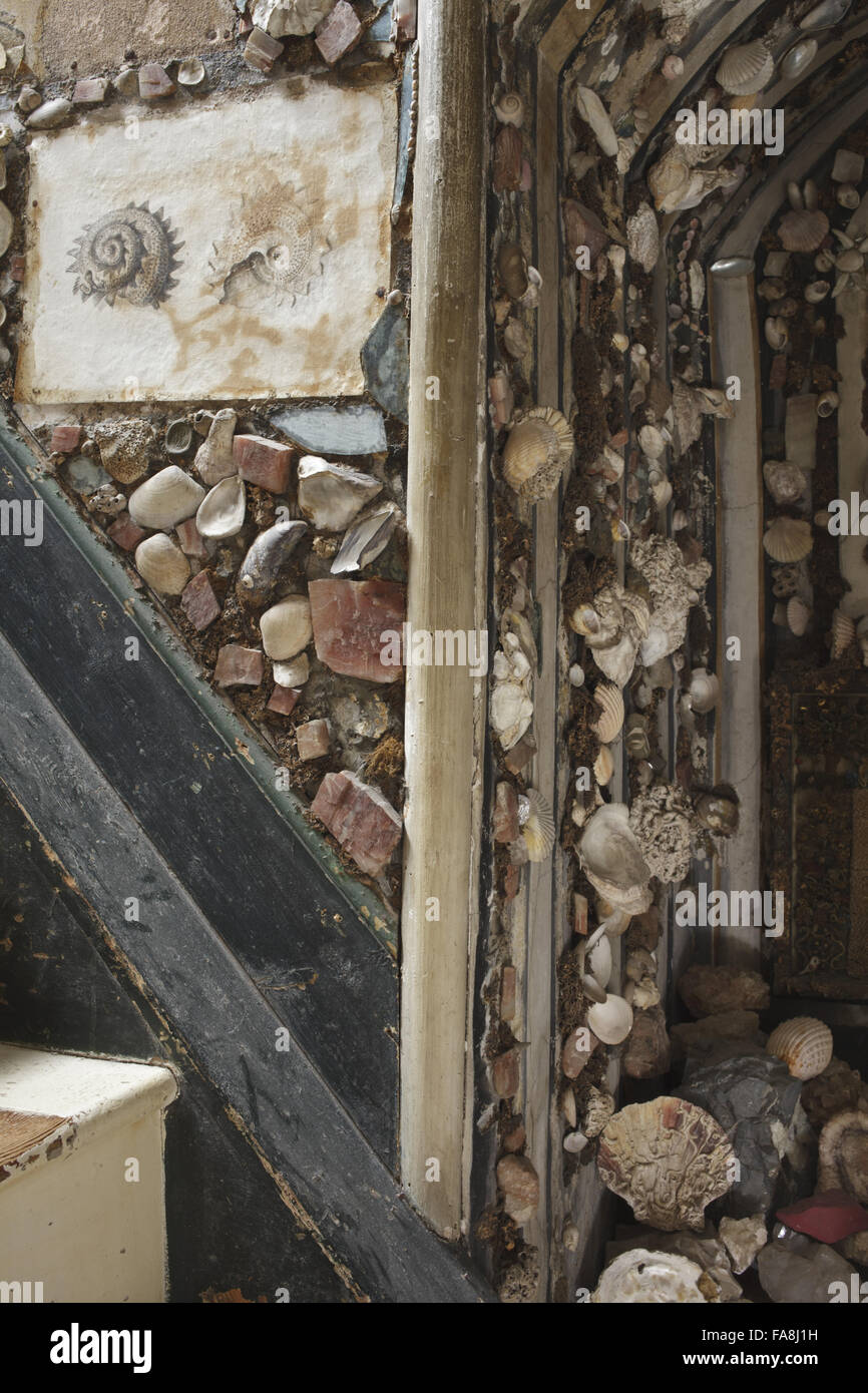Detail of part of the decoration on the upper stairs of the Shell ...