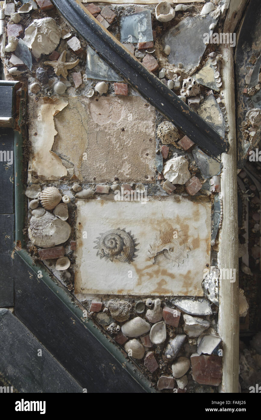 Detail of part of the decoration on the upper stairs of the Shell ...