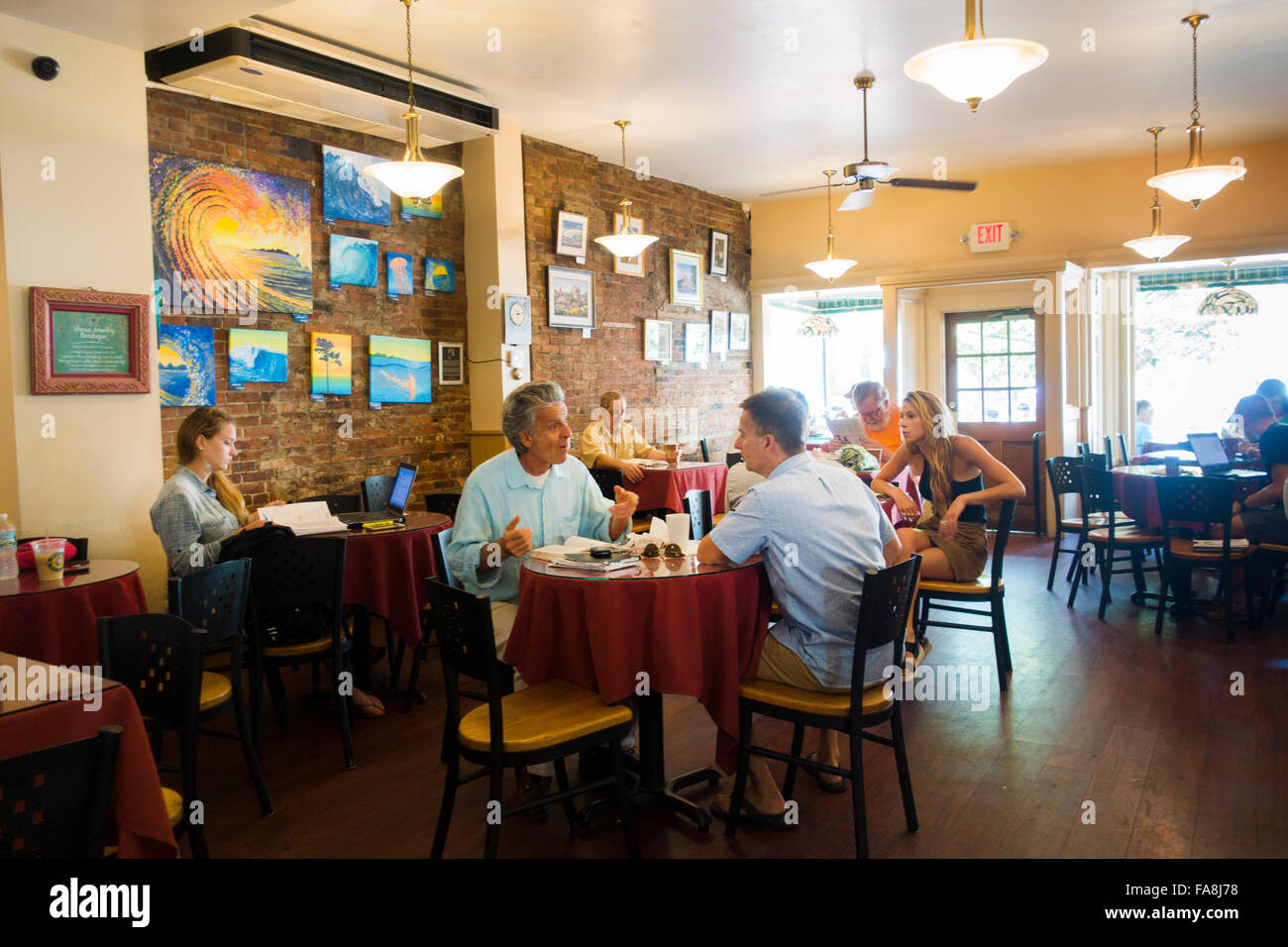 breaking new grounds coffee shop in Portsmouth NH Stock Photo