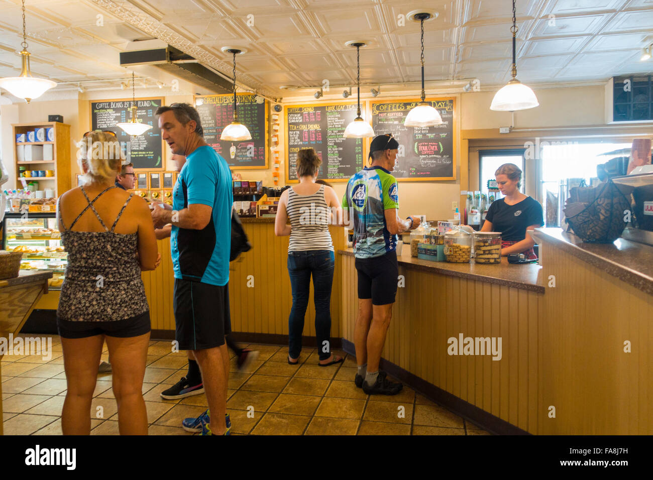 breaking new grounds coffee shop in Portsmouth NH Stock Photo