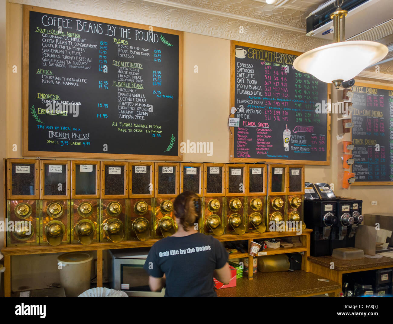 breaking new grounds coffee shop in Portsmouth NH Stock Photo