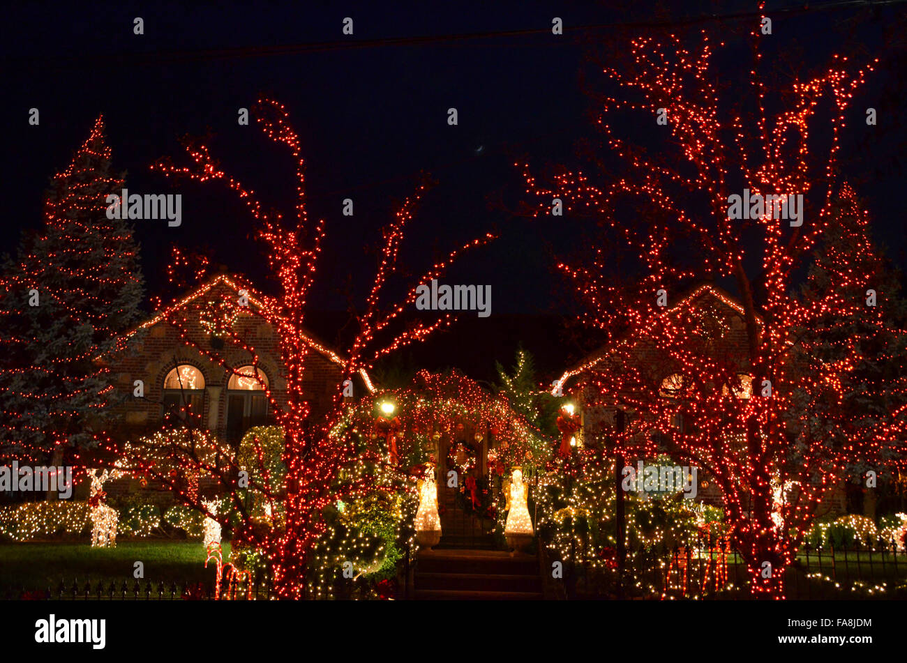 dyker heights brooklyn christmas lights 2015 december houses trees
