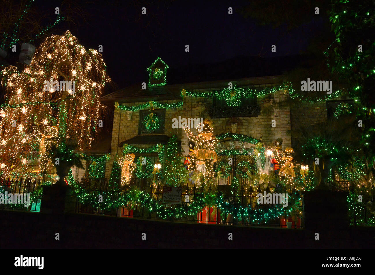 dyker heights brooklyn christmas lights 2015 december houses trees