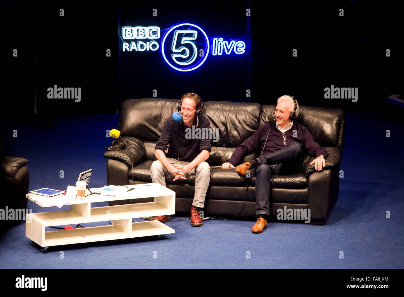 Steve Lamacq BBC Radio 5 Live Octoberfest in Sheffield Thursday 11/10/12 Stock Photo